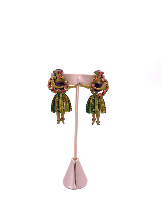 Lunch at The Ritz Hula Dancer Earrings - The Kit Vintage