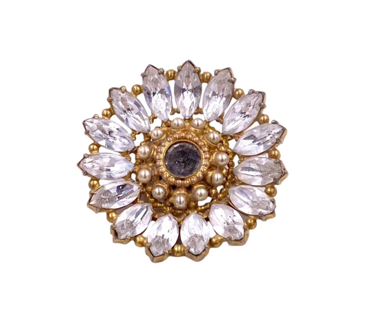 Large Rhinesstone Flower Clip/Brooch - The Kit Vintage