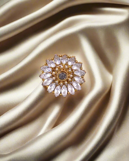 Large Rhinesstone Flower Clip/Brooch - The Kit Vintage