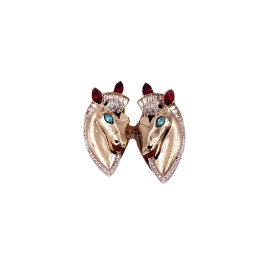 1940s Sterling Coro Duette Horse Head Brooch - The Kit Vintage