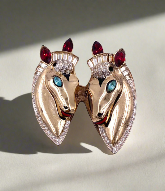 1940s Sterling Coro Duette Horse Head Brooch - The Kit Vintage