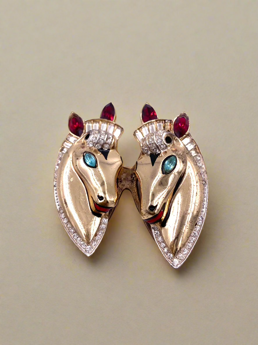 1940s Sterling Coro Duette Horse Head Brooch - The Kit Vintage