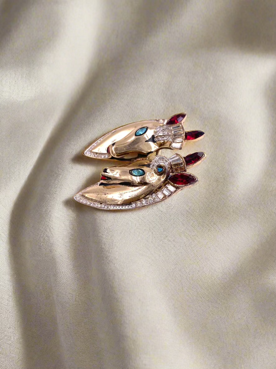 1940s Sterling Coro Duette Horse Head Brooch - The Kit Vintage