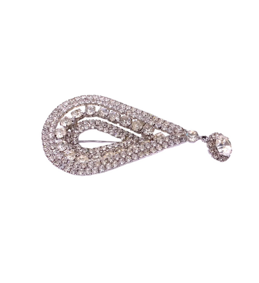 Weiss Tear Drop Rhinestone Brooch - The Kit Vintage