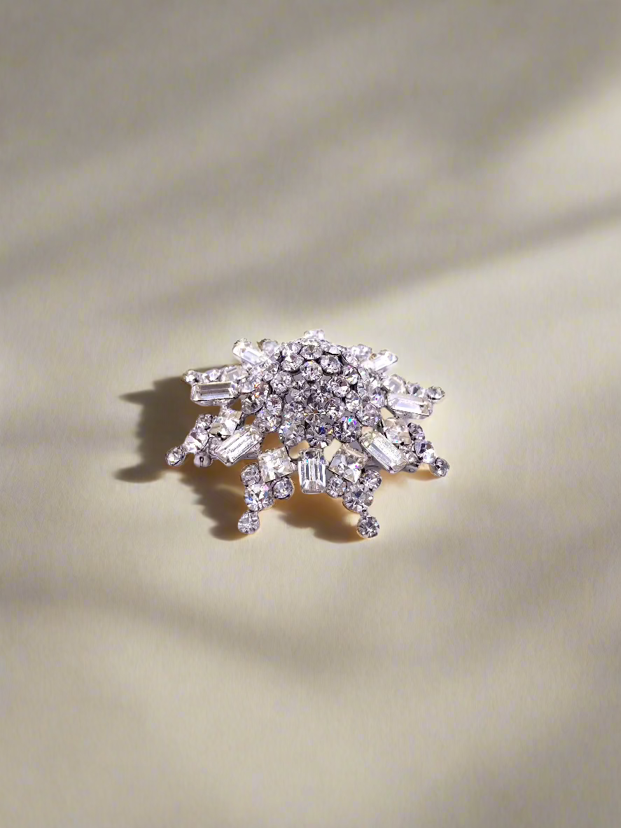Kramer Rhinestone Wheel Brooch - The Kit Vintage
