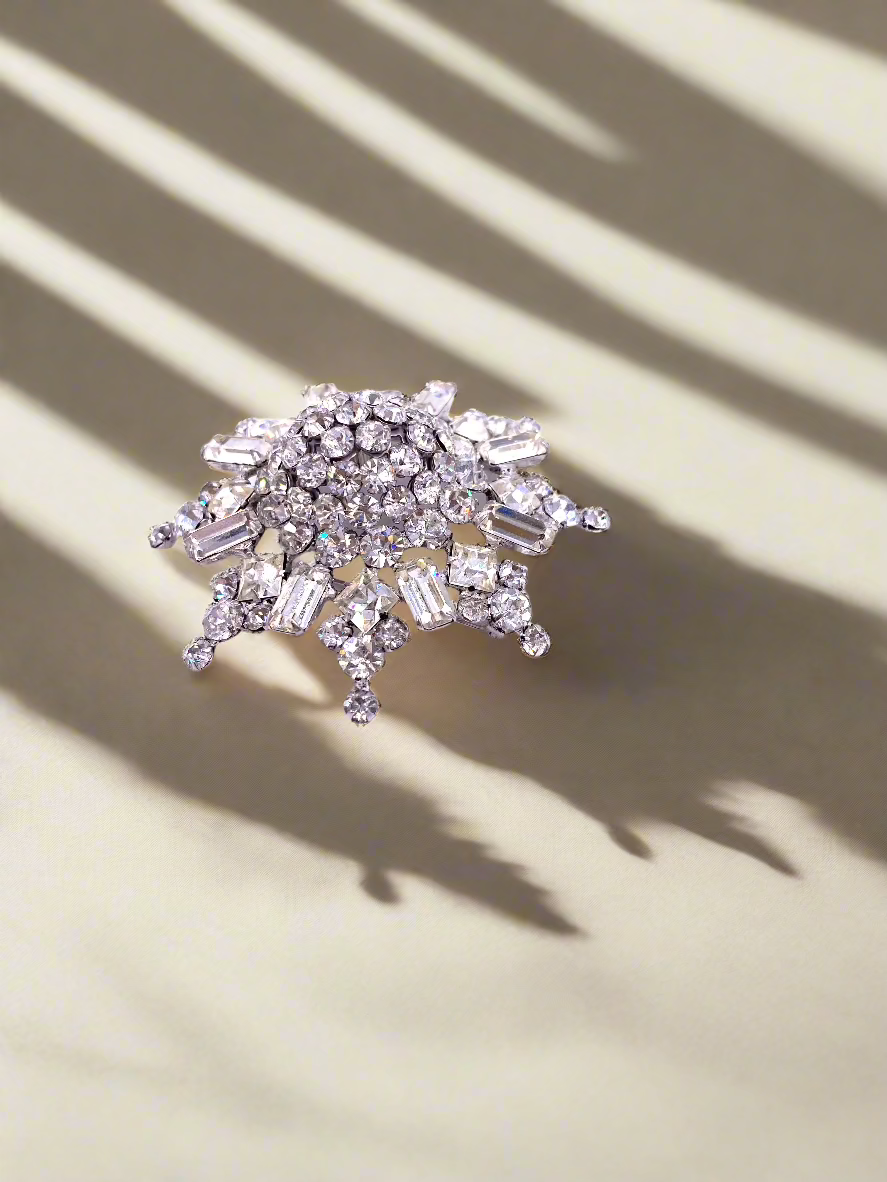 Kramer Rhinestone Wheel Brooch - The Kit Vintage