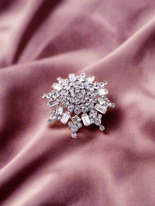 Kramer Rhinestone Wheel Brooch - The Kit Vintage