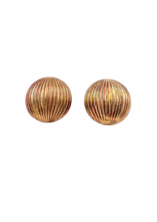 Vintage Gold 80's Circular Dome Clips - The Kit Vintage