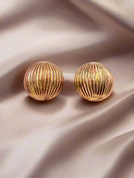 Vintage Gold 80's Circular Dome Clips - The Kit Vintage