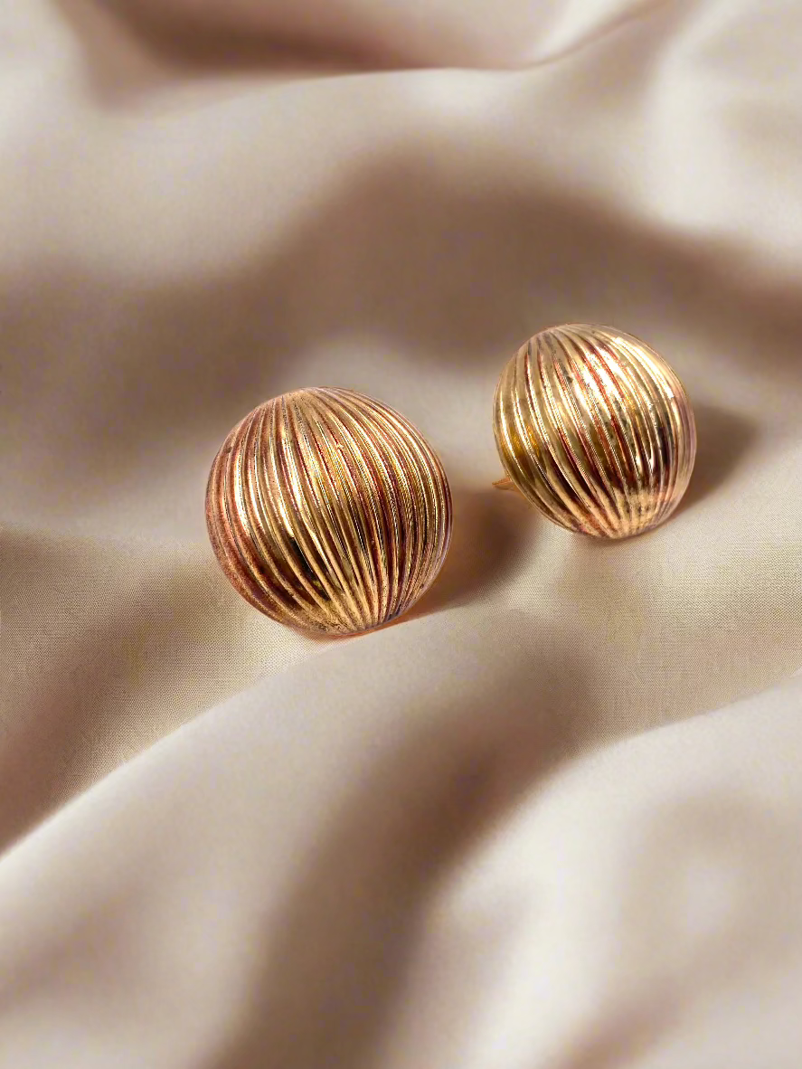 Vintage Gold 80's Circular Dome Clips - The Kit Vintage