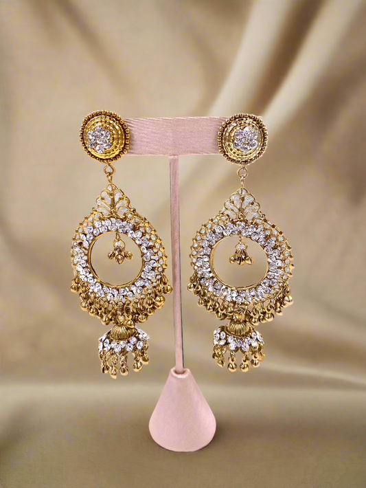 Gold & Crystal Chandelier Earrings - The Kit Vintage