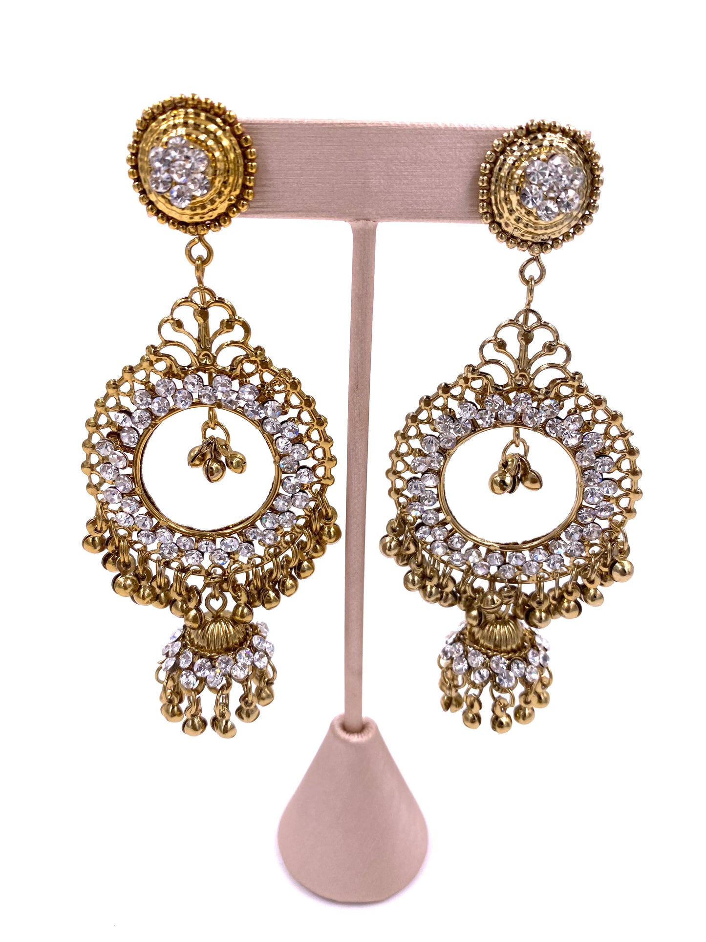 Gold & Crystal Chandelier Earrings - The Kit Vintage