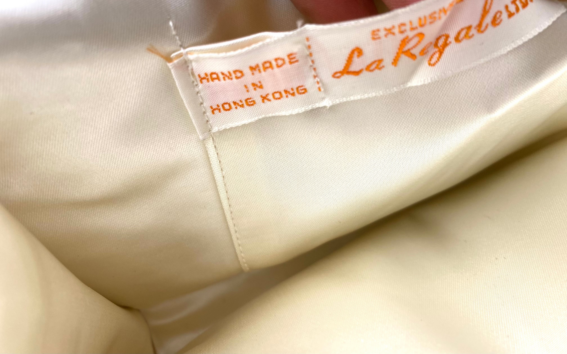 La Regale Vintage Hand Made White Half Moon Beaded & Sequin Clutch - The Kit Vintage