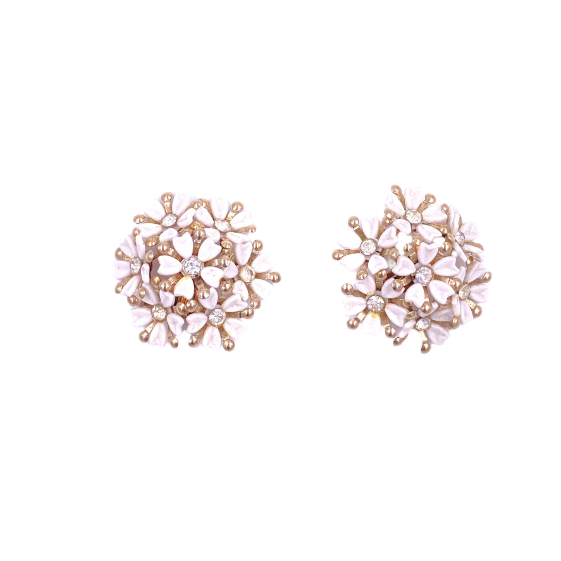 Vintage White Floral Bouquet Cluster Earring - The Kit Vintage