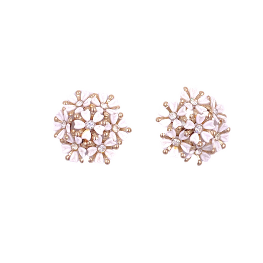 Vintage White Floral Bouquet Cluster Earring - The Kit Vintage