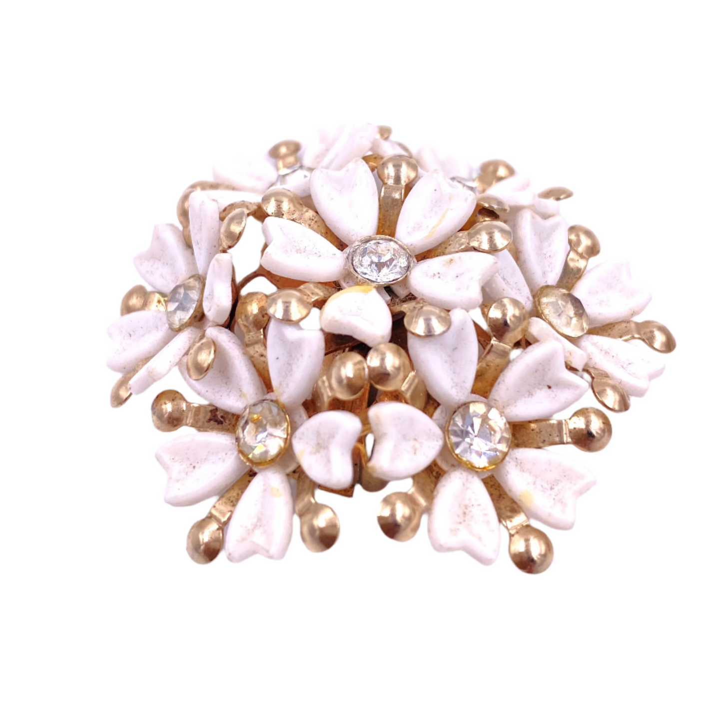 Vintage White Floral Bouquet Cluster Earring