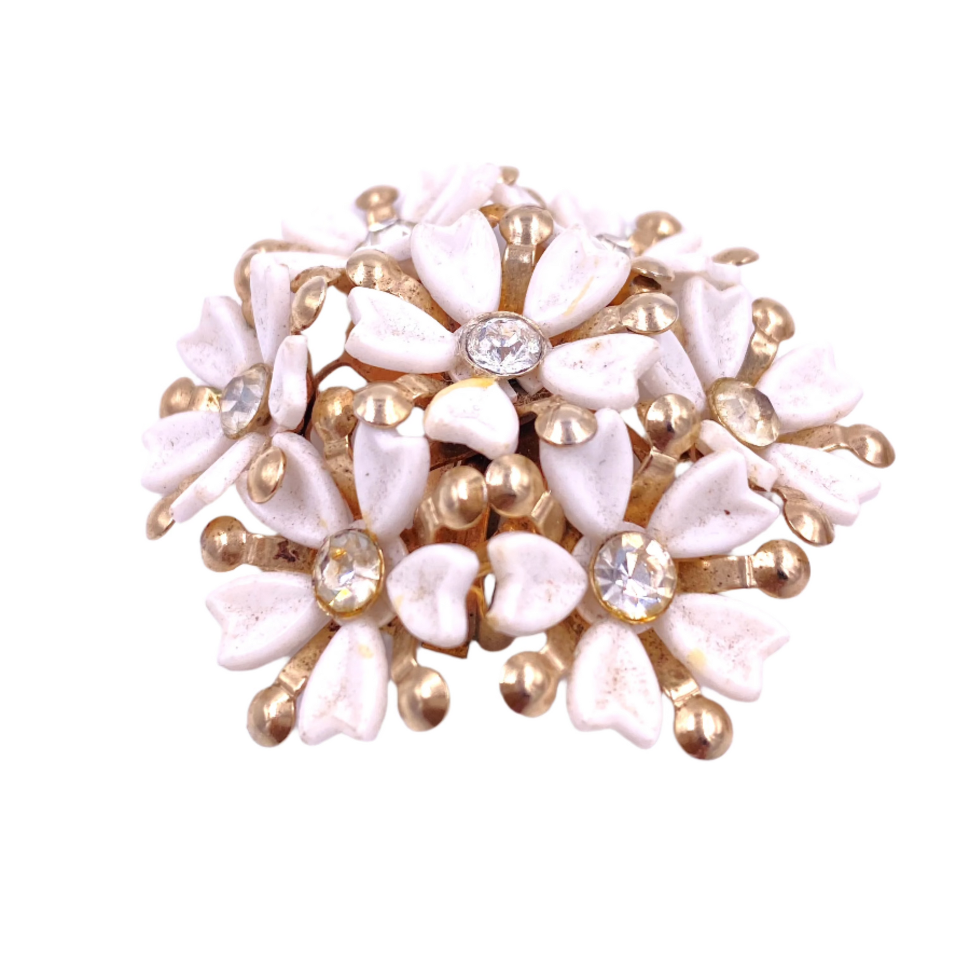 Vintage White Floral Bouquet Cluster Earring - The Kit Vintage