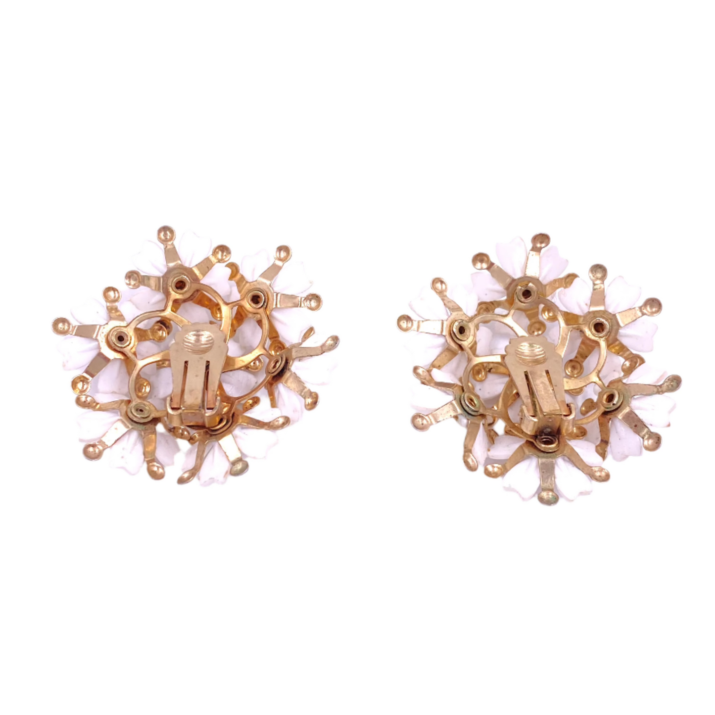Vintage White Floral Bouquet Cluster Earring