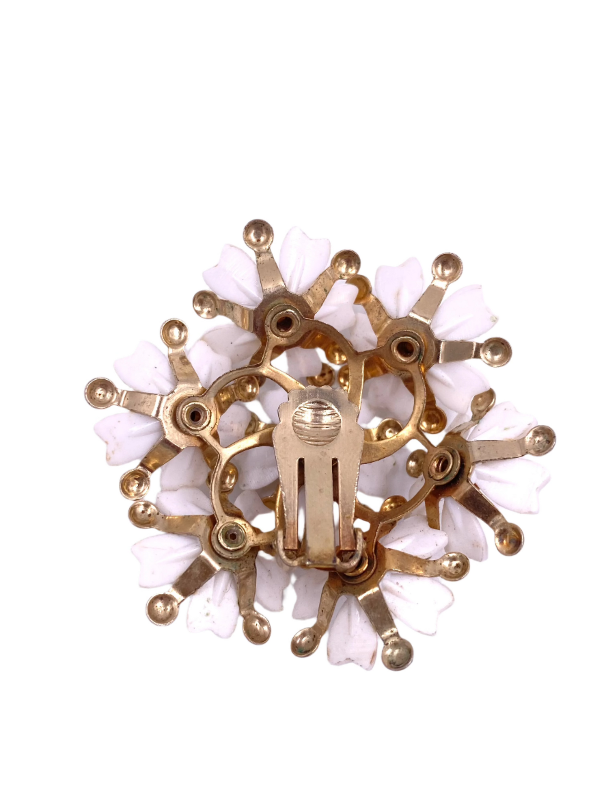 Vintage White Floral Bouquet Cluster Earring - The Kit Vintage