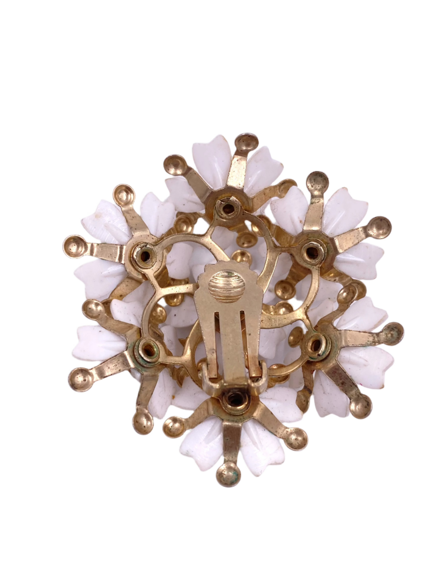 Vintage White Floral Bouquet Cluster Earring