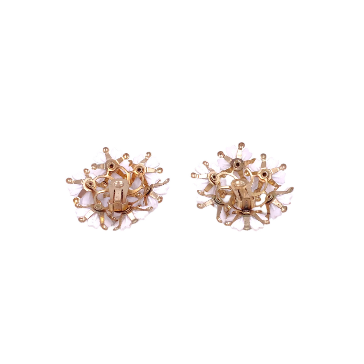 Vintage White Floral Bouquet Cluster Earring