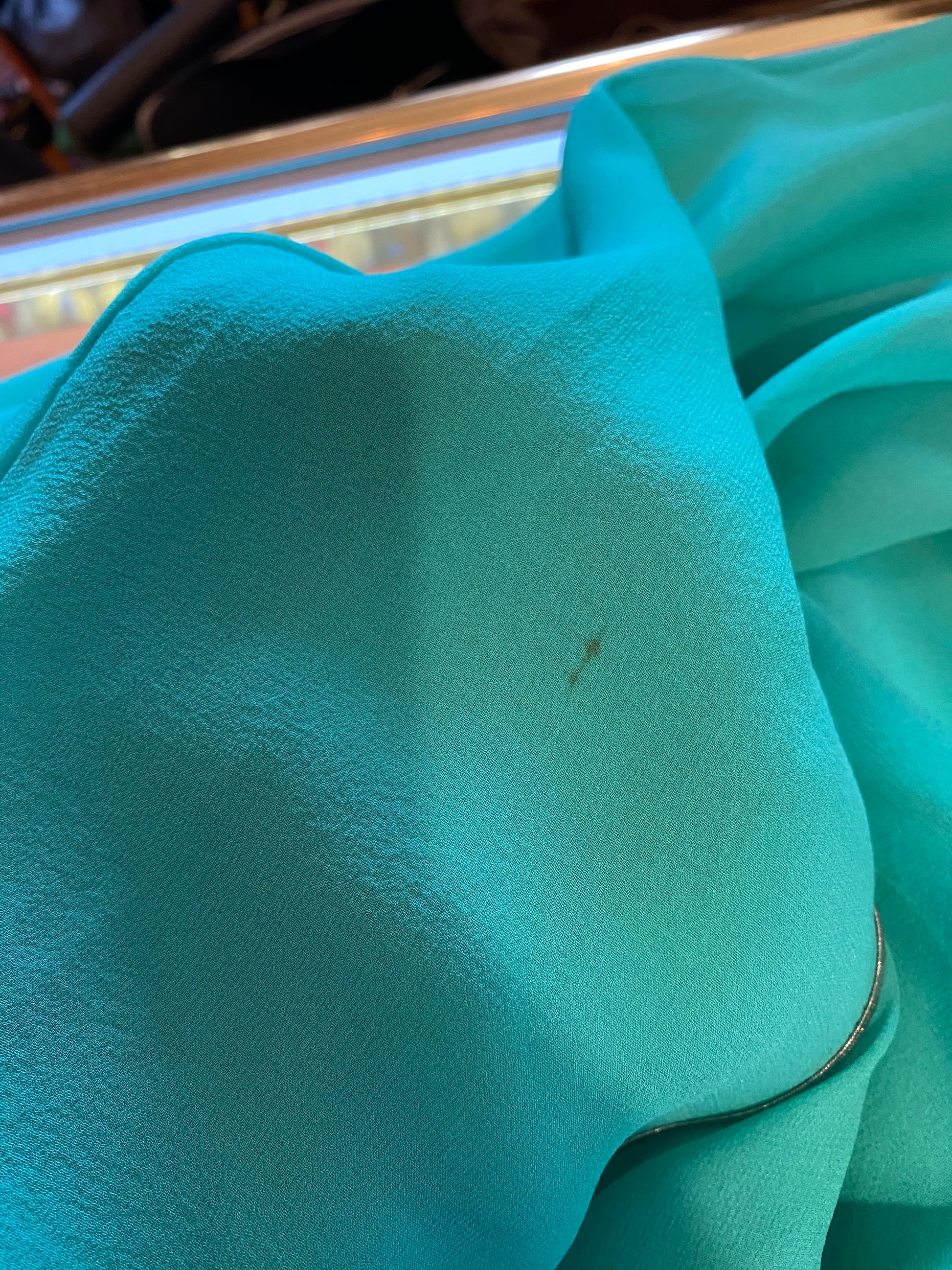 Versace Documented Runway Spring 2010 Aqua Metal Studded One Shoulder Gown - The Kit Vintage