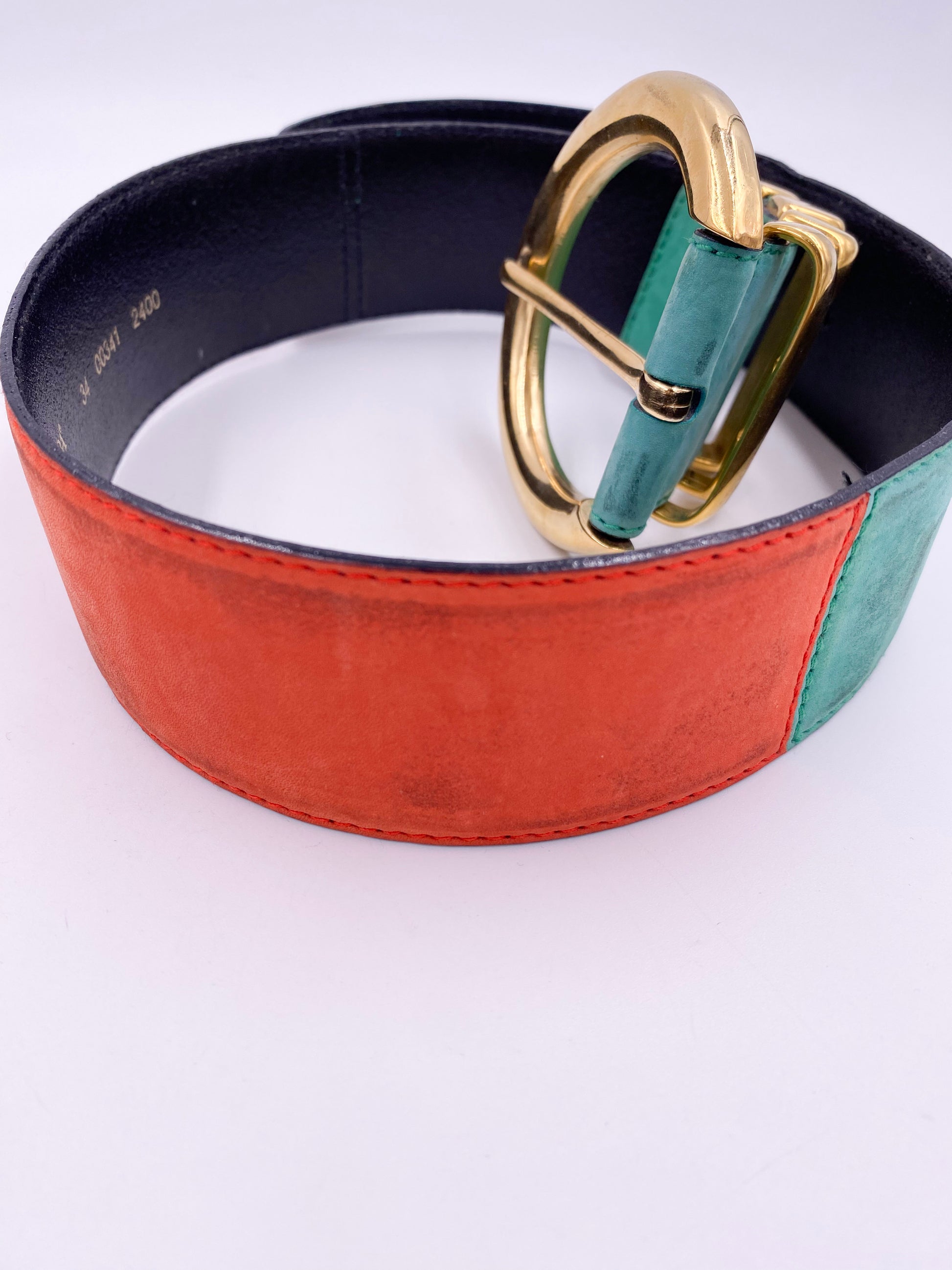 Escada Multicolor Gold Buckle Belt - The Kit Vintage