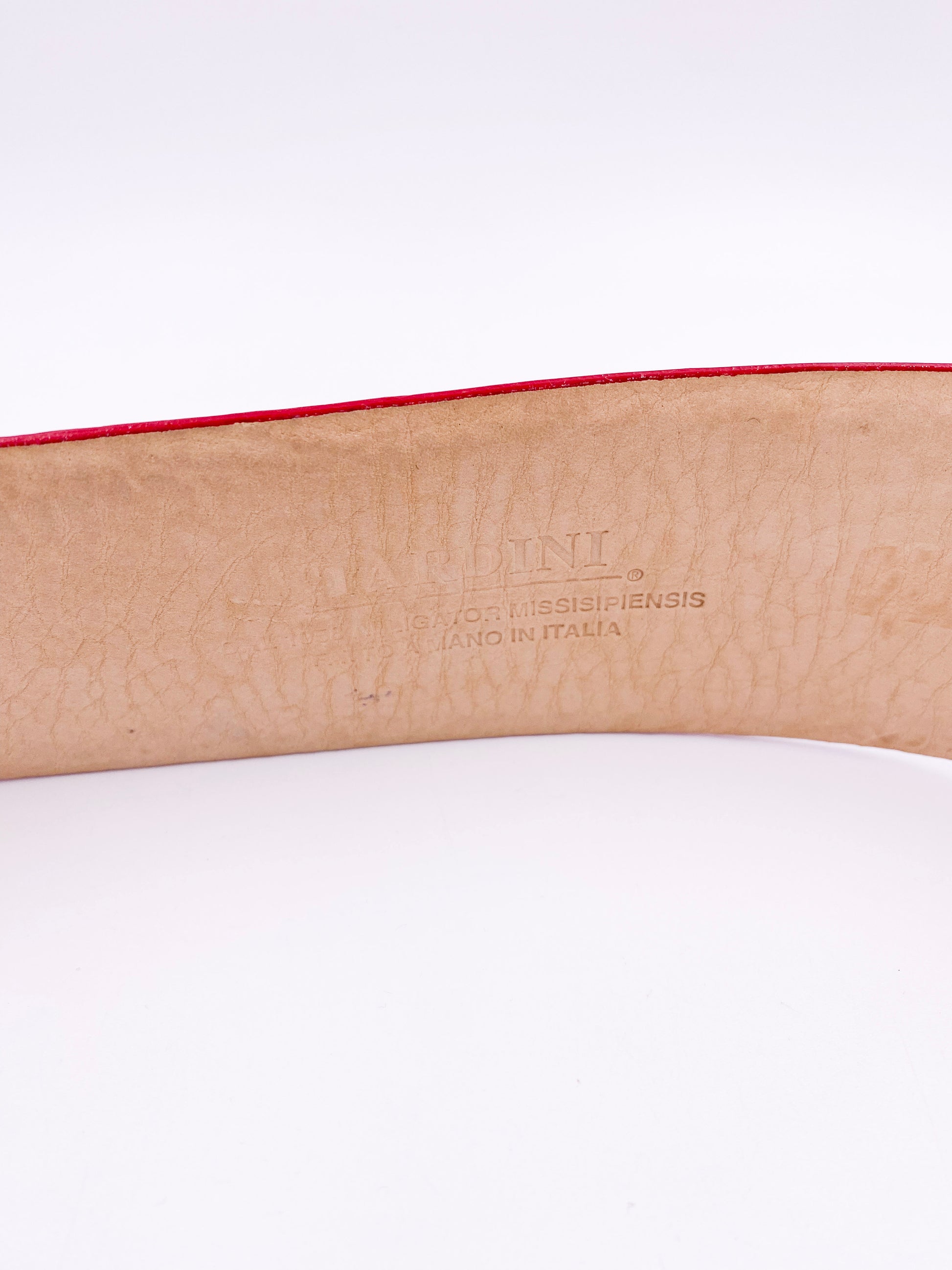Tardini Red Patent Leather Alligator Belt - The Kit Vintage