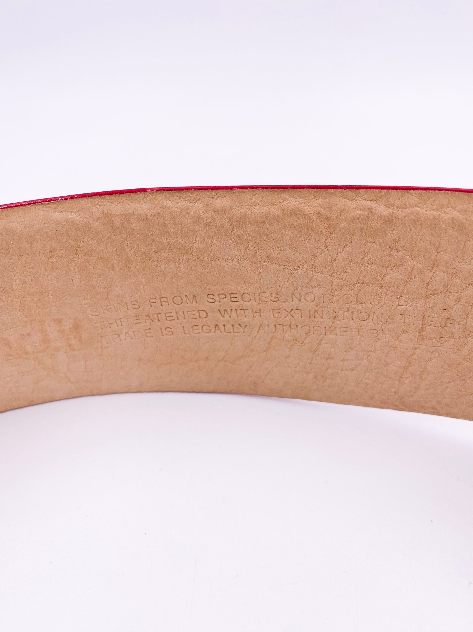 Tardini Red Patent Leather Alligator Belt - The Kit Vintage