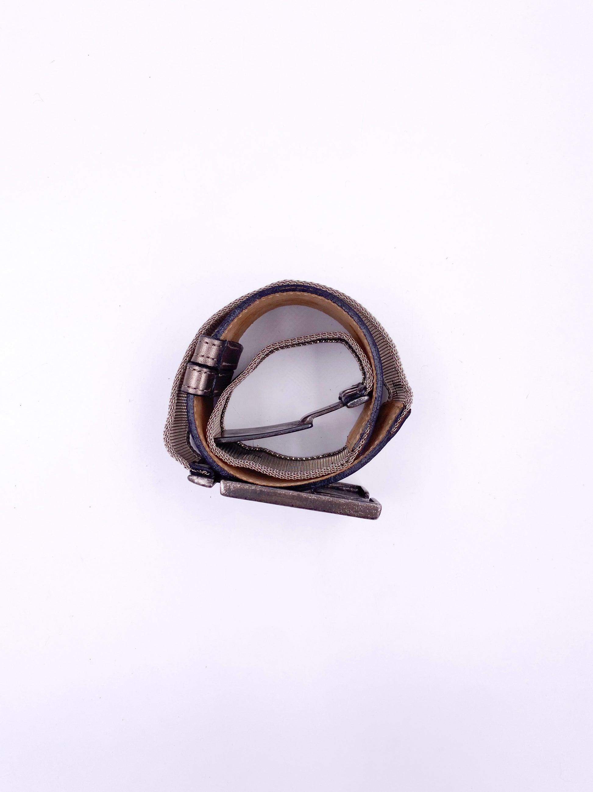 Streets Ahead Silver Leather and Metal Mesh Belt - The Kit Vintage