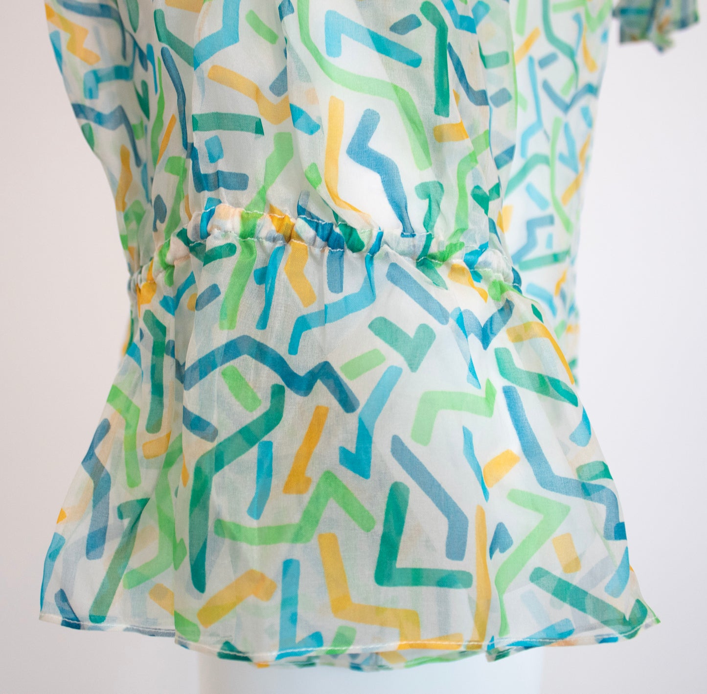 Yves Saint Laurent Vintage S/S 1983 Silk Abstract Printed Blouse