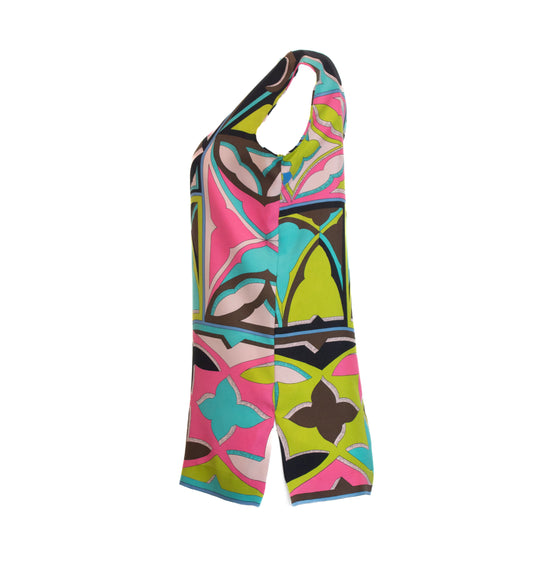 Emilio Pucci Vintage 1960/70's Silk Printed Sleeveless Tunic