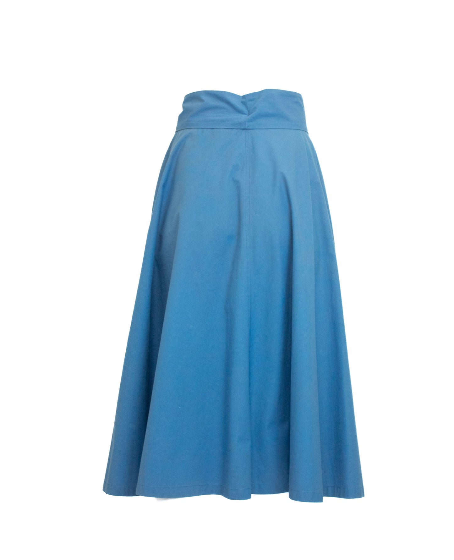 Yves Saint Laurent Rive Gauche Vintage Blue Cotton Belted Skirt