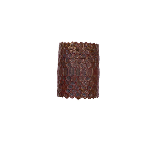 Yves Saint Laurent 1980s Bronze Snakeskin Textured Cuff - The Kit Vintage
