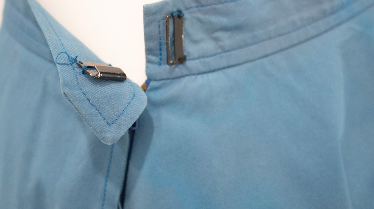Yves Saint Laurent Rive Gauche Vintage Blue Cotton Belted Skirt