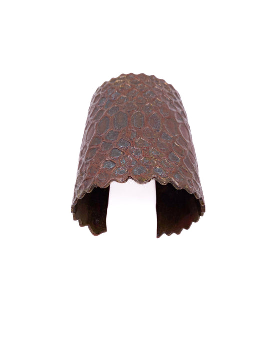 Yves Saint Laurent 1980s Bronze Snakeskin Textured Cuff - The Kit Vintage