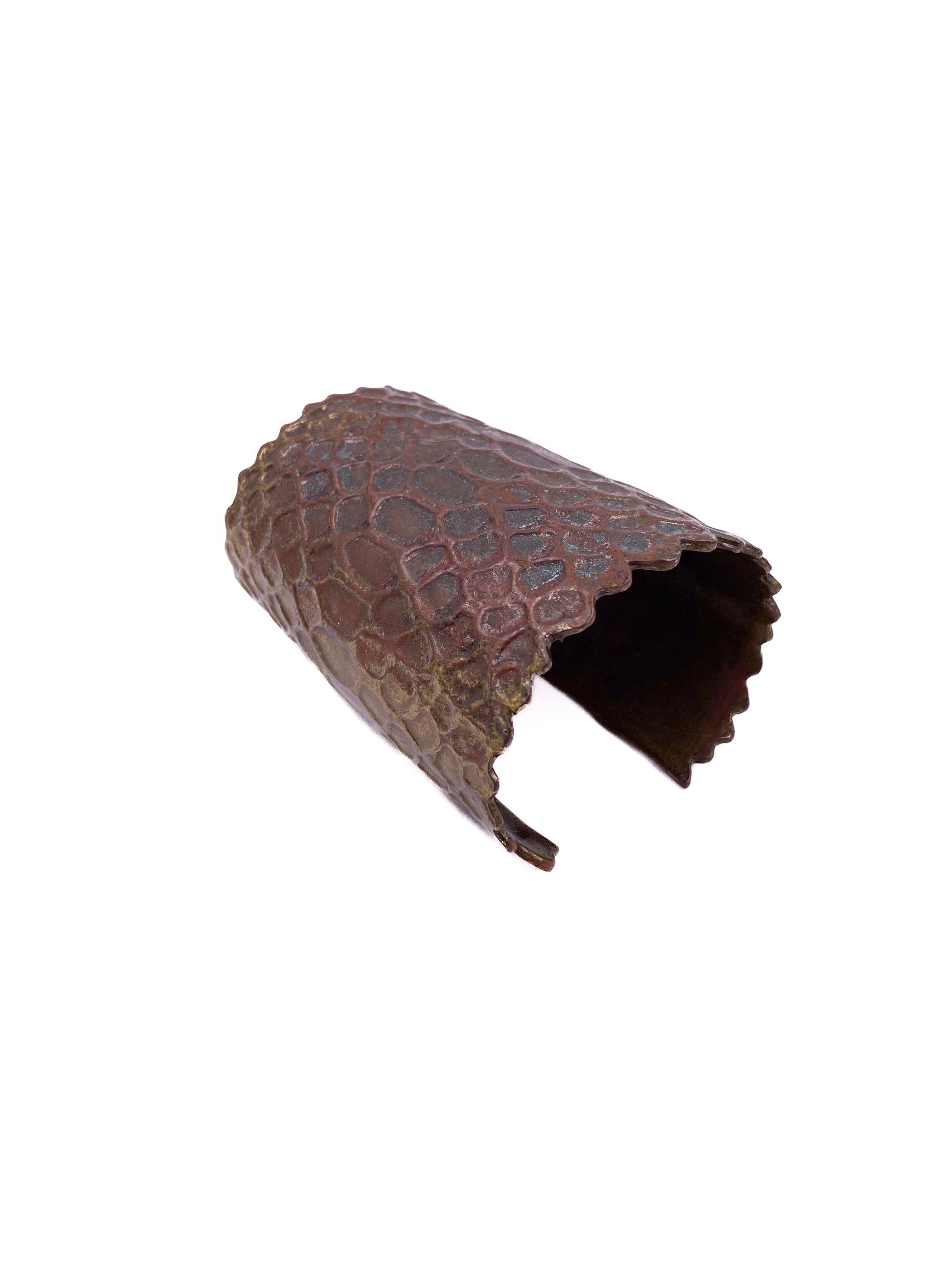 Yves Saint Laurent 1980s Bronze Snakeskin Textured Cuff - The Kit Vintage