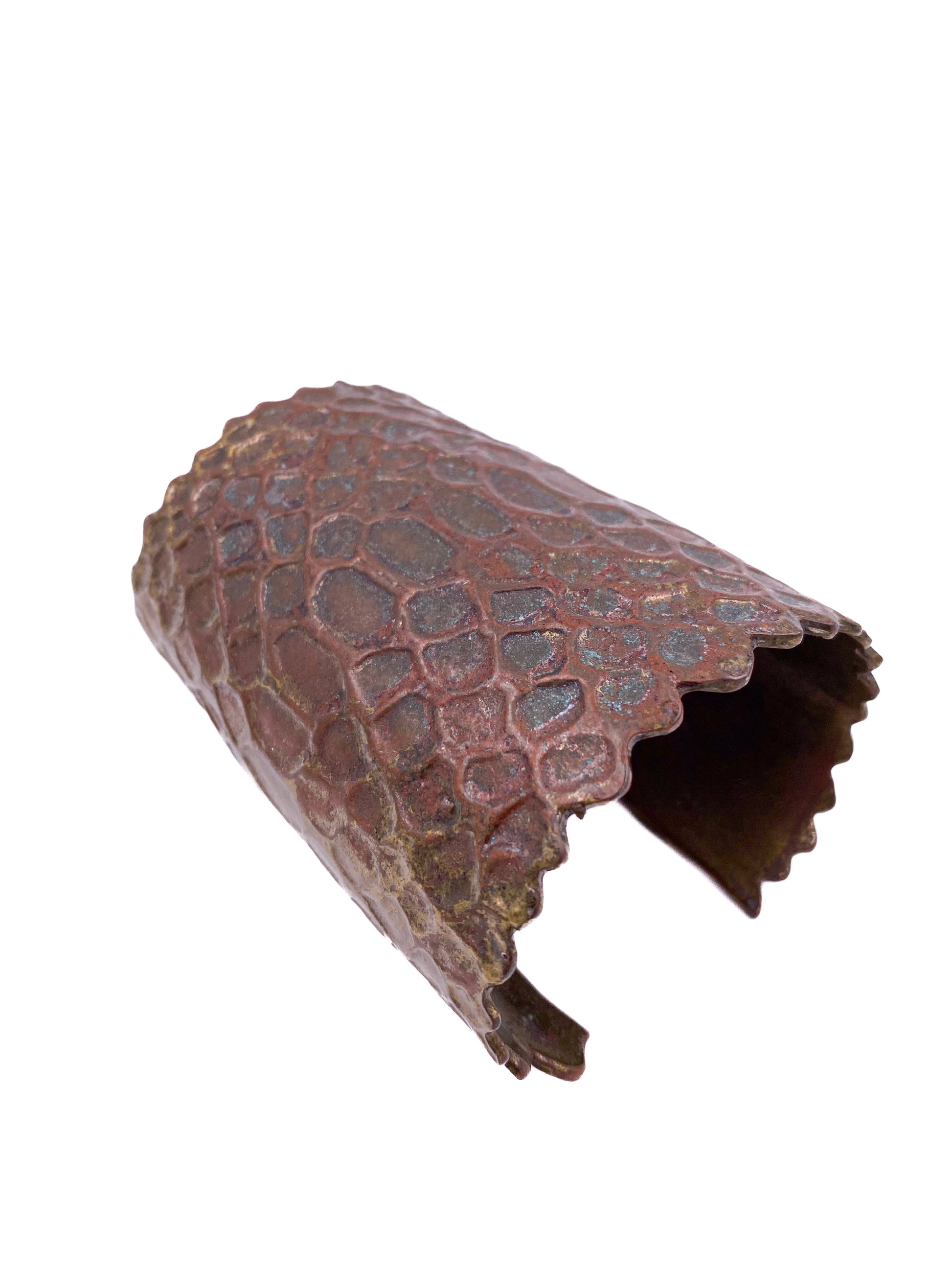 Yves Saint Laurent 1980s Bronze Snakeskin Textured Cuff - The Kit Vintage