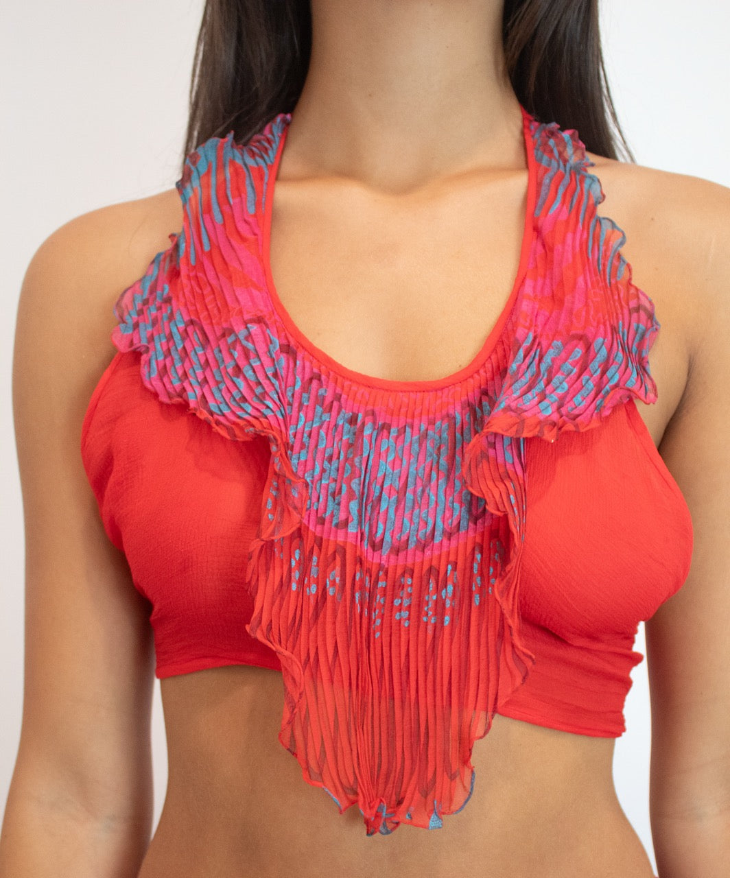Zandra Rhodes F/W 1970/71 Red Silk Chiffon Set