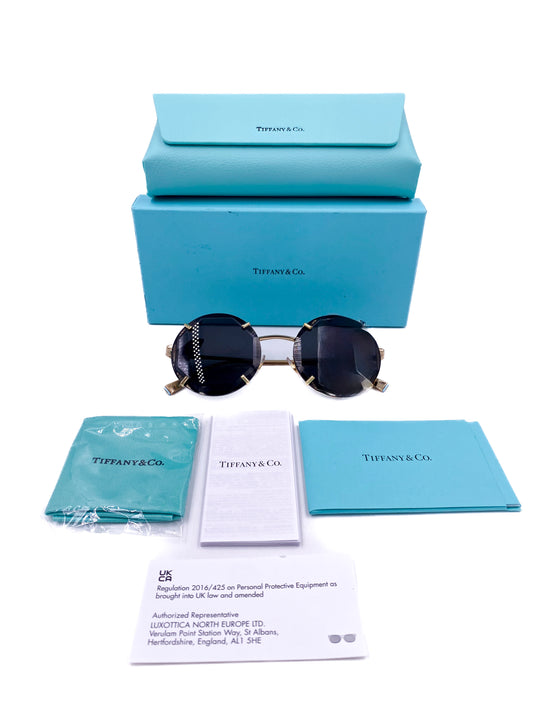 Tiffany & Co. 2023 Round Sunglasses with Gold Metal Rim - The Kit Vintage