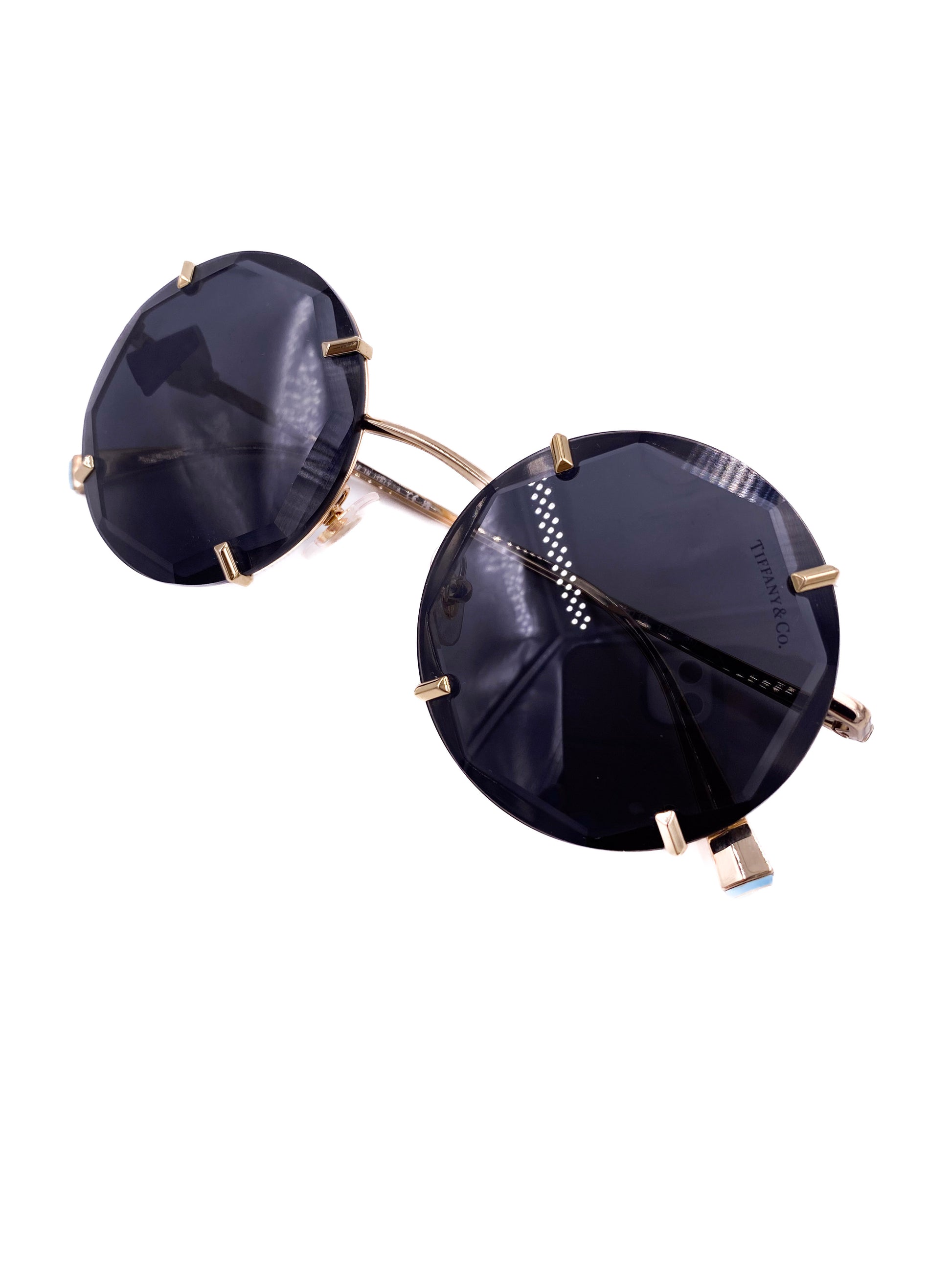Tiffany & Co. 2023 Round Sunglasses with Gold Metal Rim - The Kit Vintage