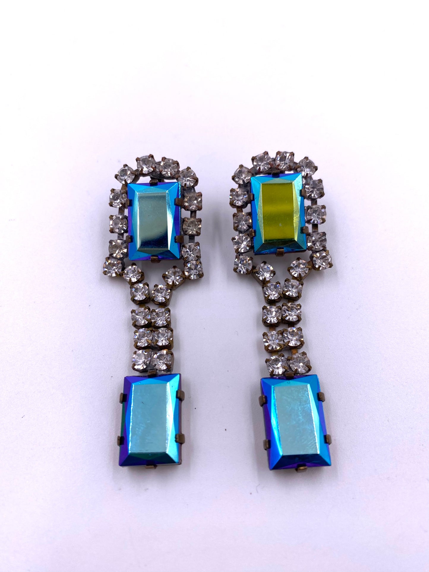 Bijoux Blue Rhinestone Drop Earrings