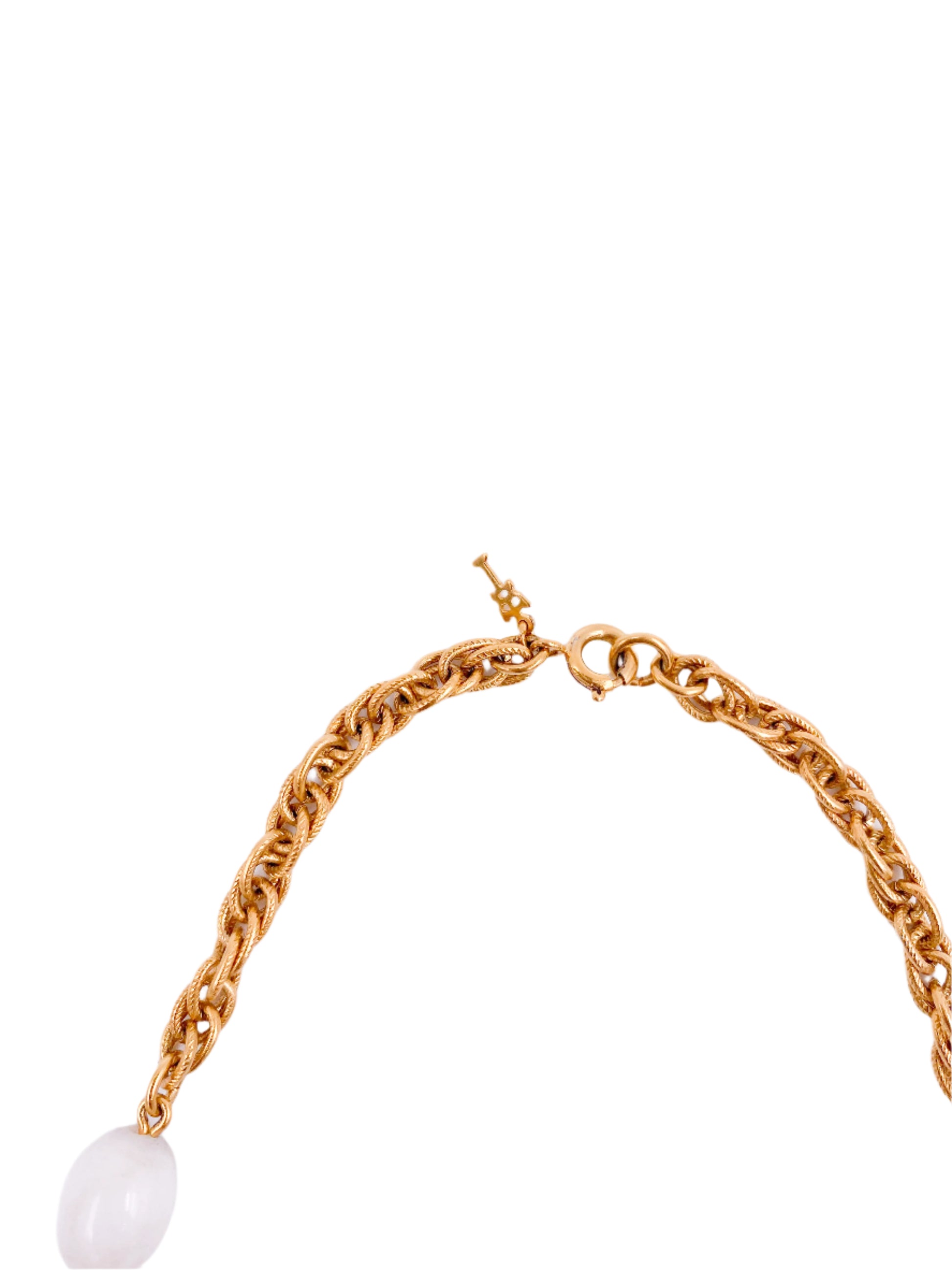 Trifari 1960s White Ball/ Gold Tassel Crown Necklace - The Kit Vintage