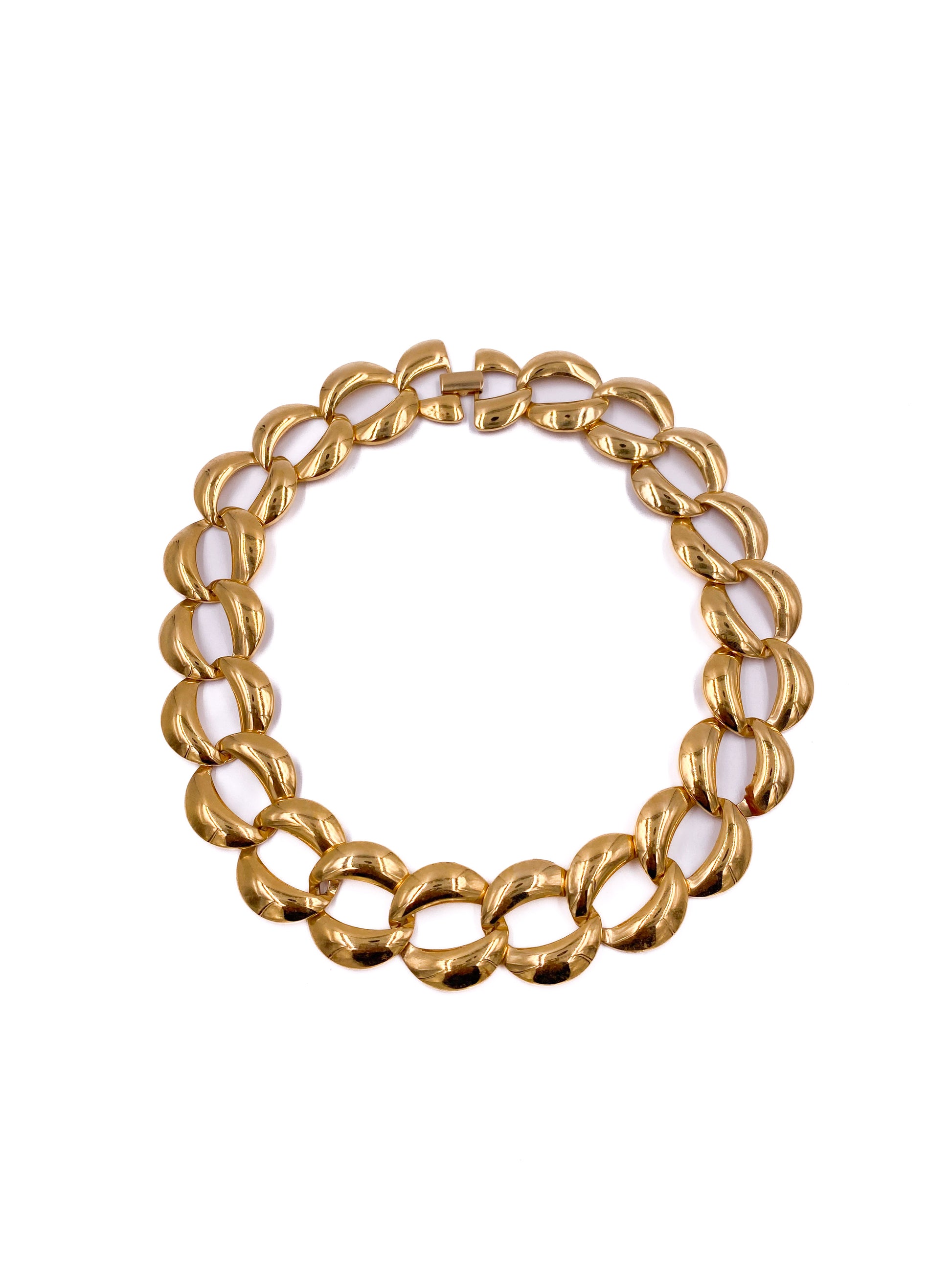 1960s Trifari Gold O-Chain Link Necklace - The Kit Vintage