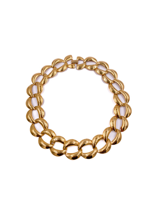 1960s Trifari Gold O-Chain Link Necklace - The Kit Vintage