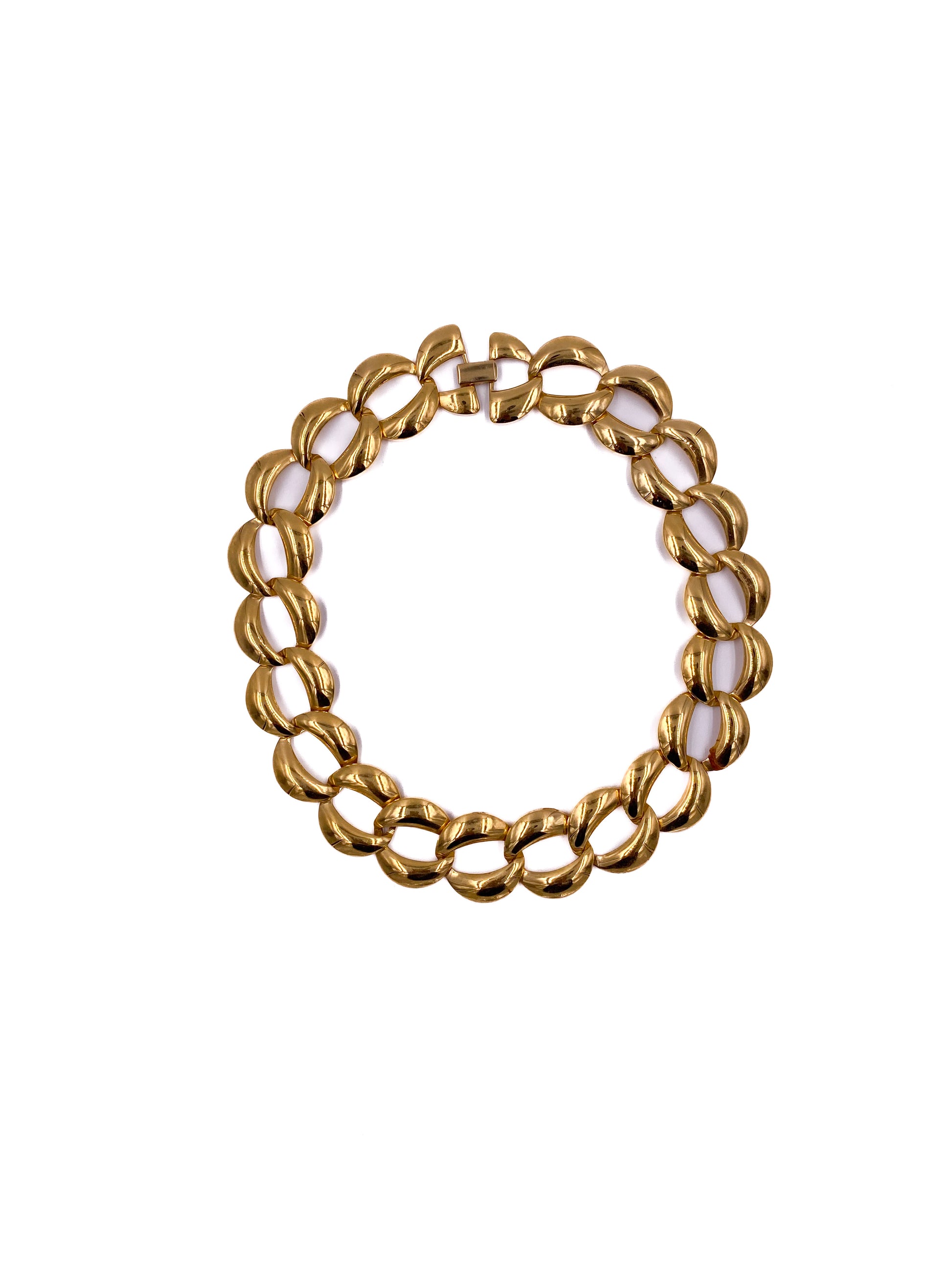 1960s Trifari Gold O-Chain Link Necklace - The Kit Vintage