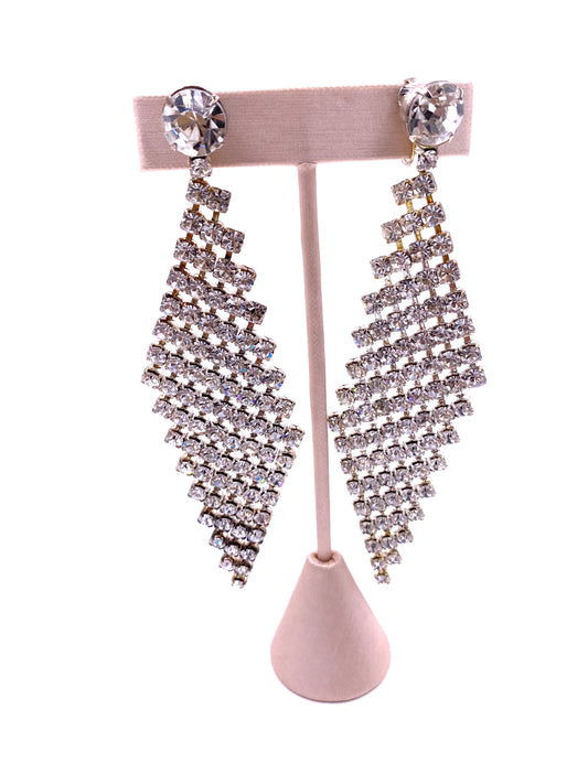 Triangular crystal Drop Earring - The Kit Vintage