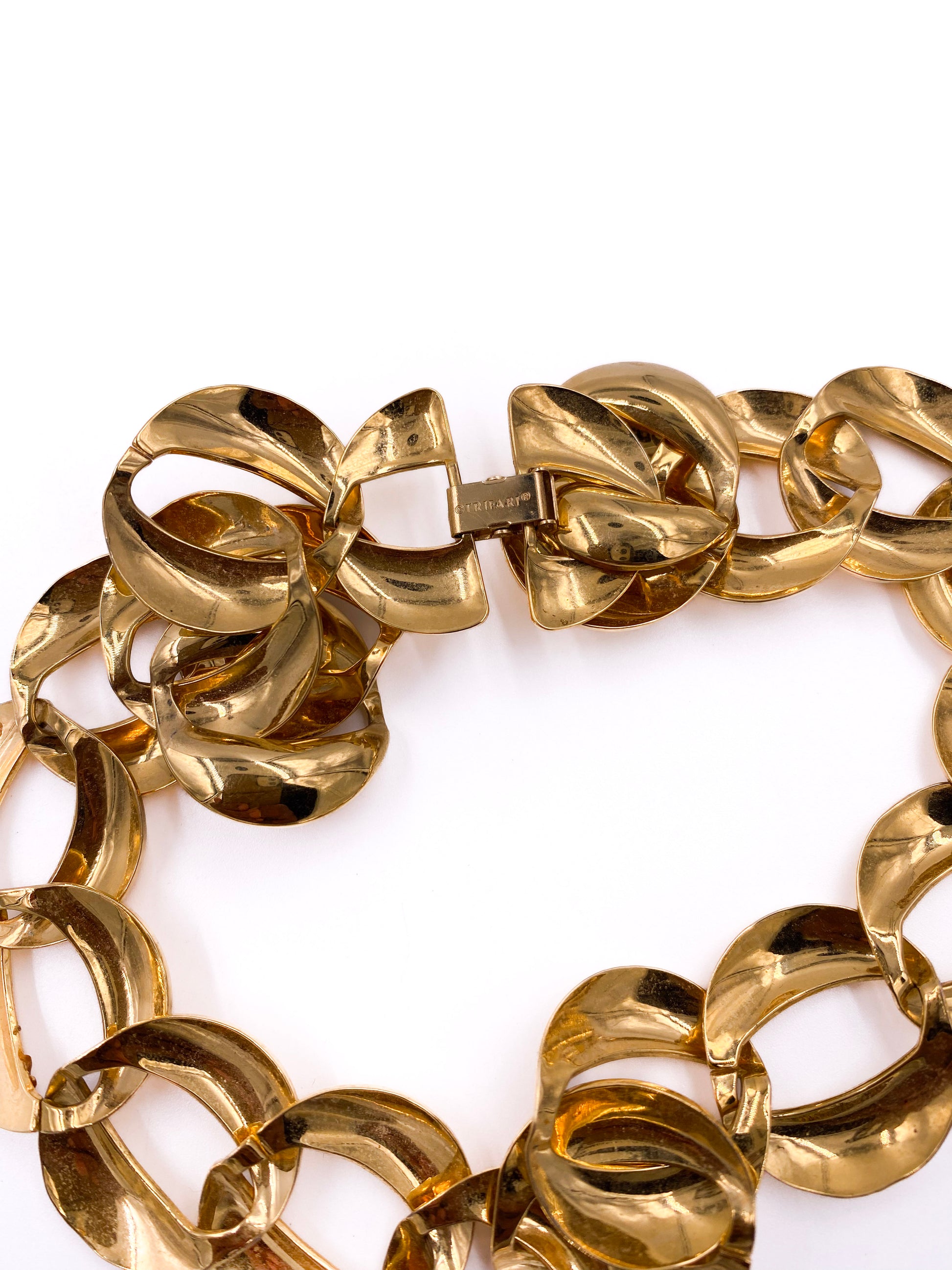 1960s Trifari Gold O-Chain Link Necklace - The Kit Vintage