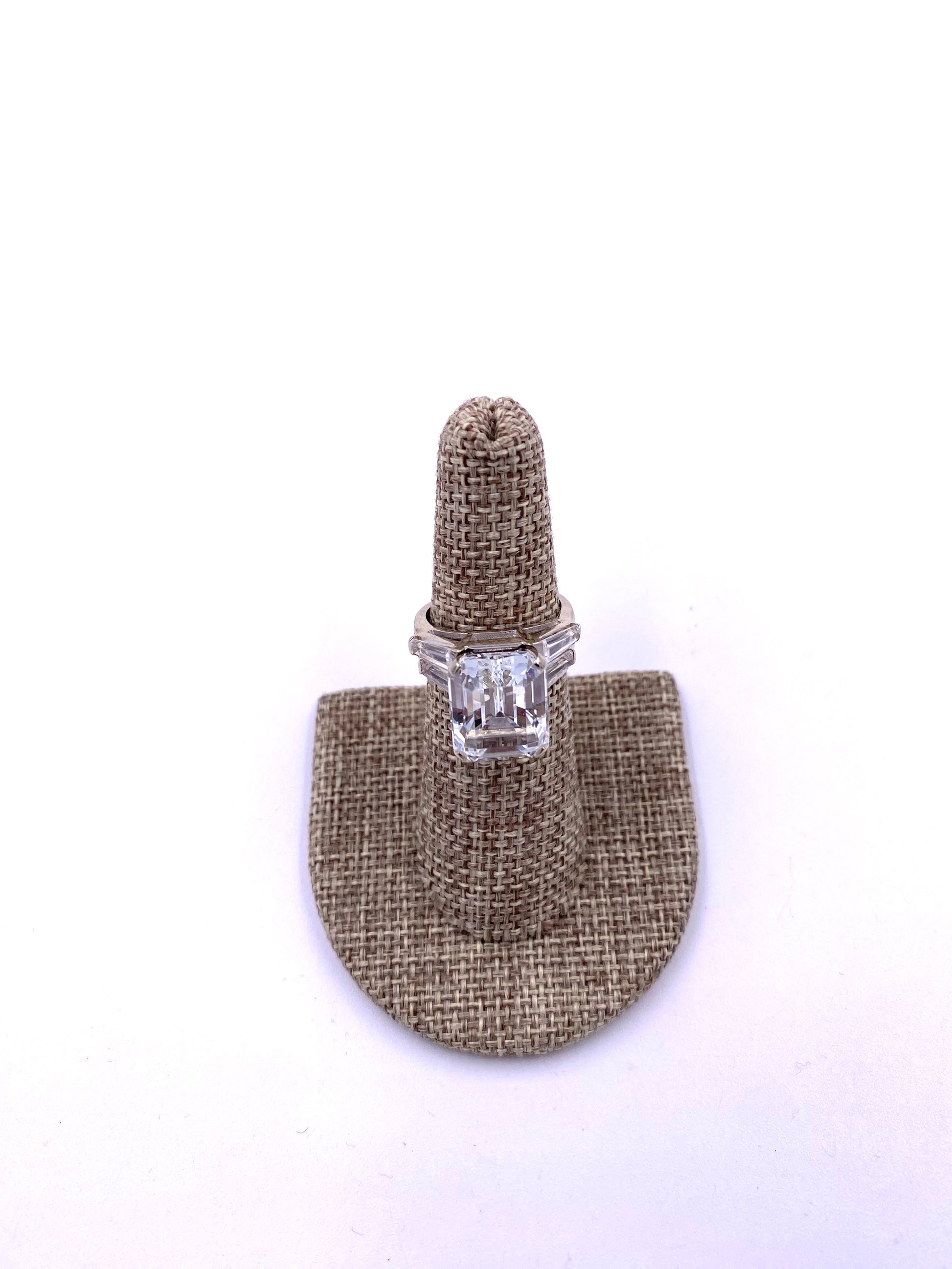 Vintage 14K Gold Band with Cubic Zirconia Cocktail Ring - The Kit Vintage