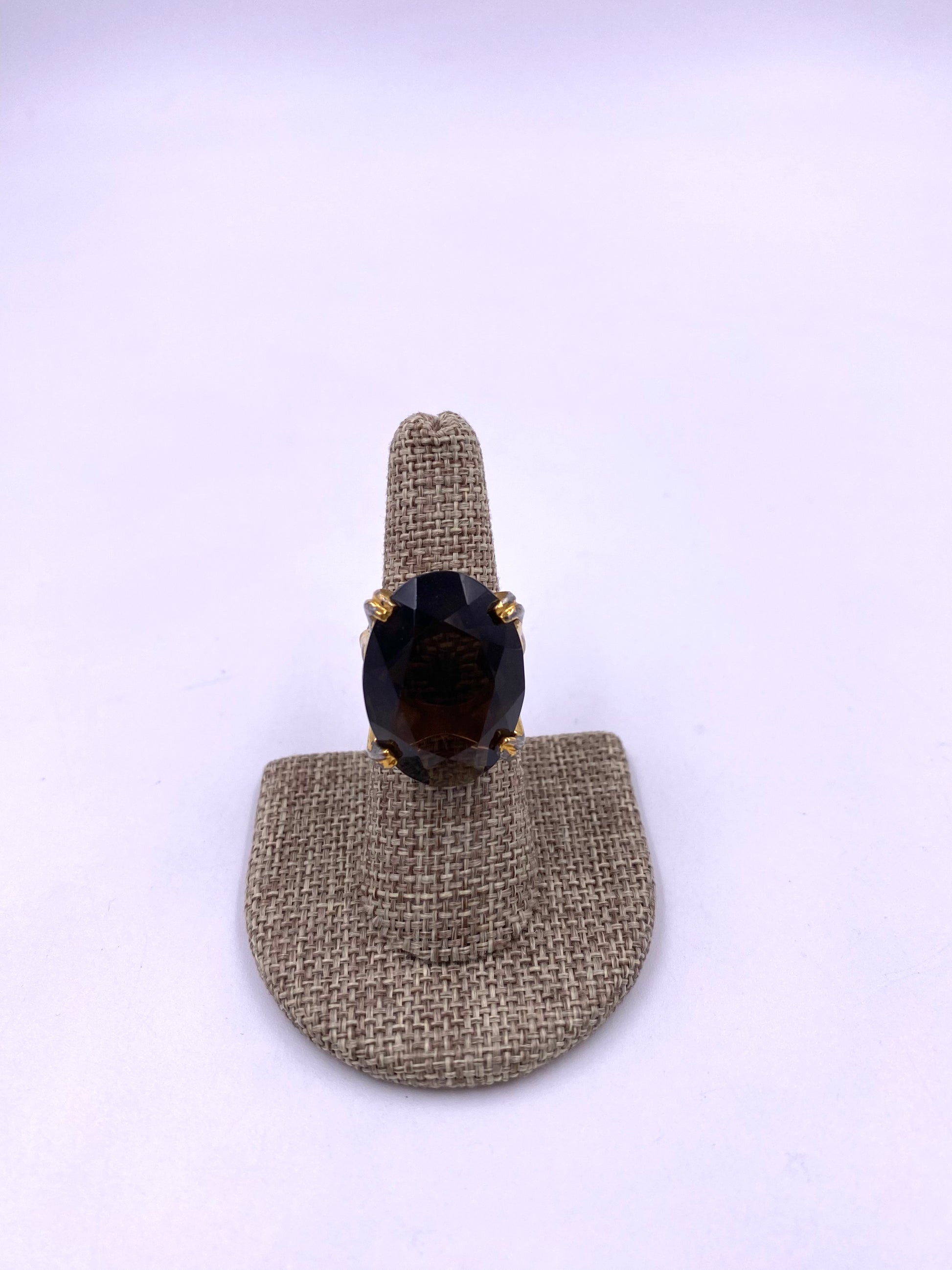 Smoky Quartz Oval Cocktail Ring - The Kit Vintage